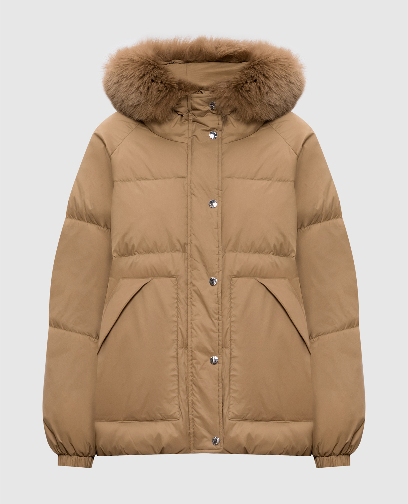 

Beige down jacket with fox fur Yves Salomon Army