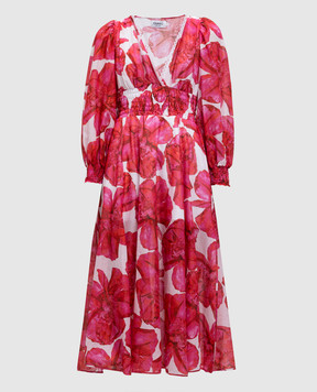 Charo Ruiz Pink Fata dress with floral print 252615