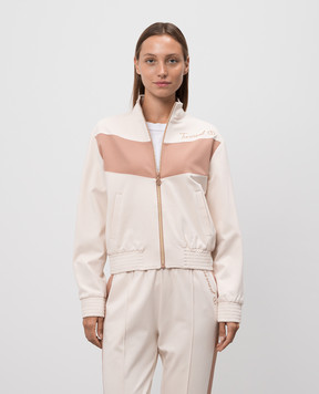 Twinset Beige sports jacket with logo print 242TP2273
