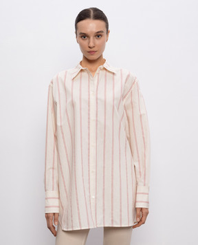 Toteme Beige striped silk shirt 252WRT1415FB0388