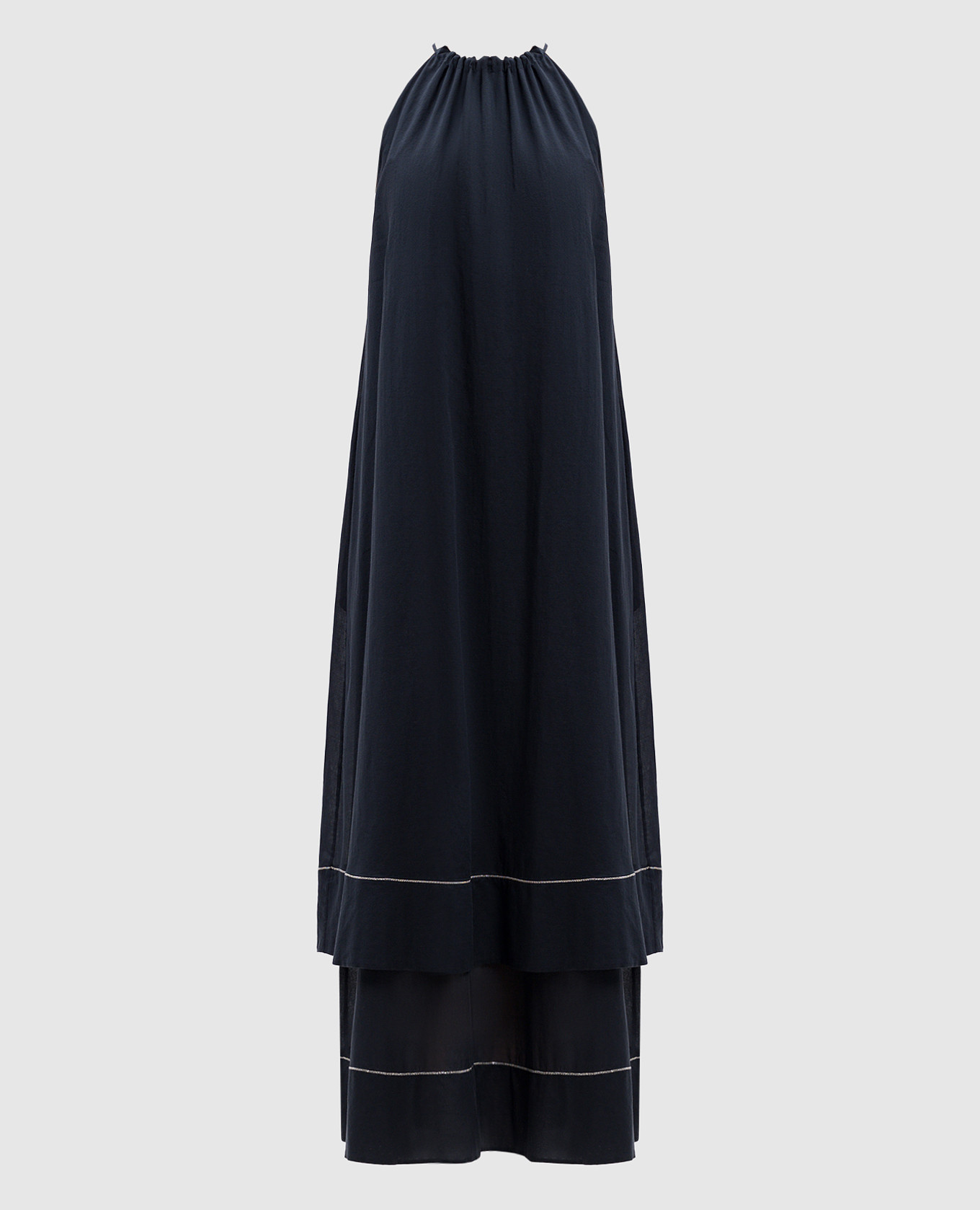 

Blue midi dress with monil chain Peserico