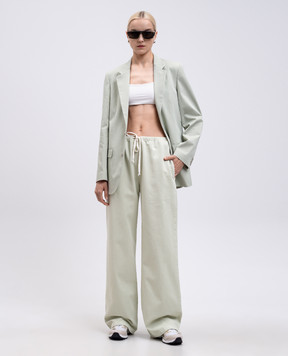 Maison Margiela MM6 Green pants with logo embroidery S62KB0235S30653