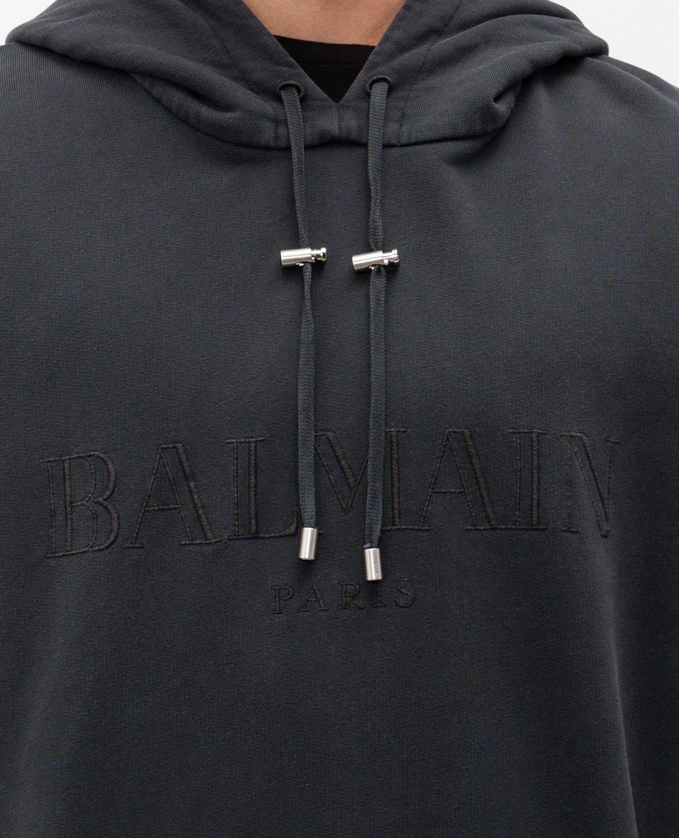 

Grey hoodie with logo embroidery Balmain