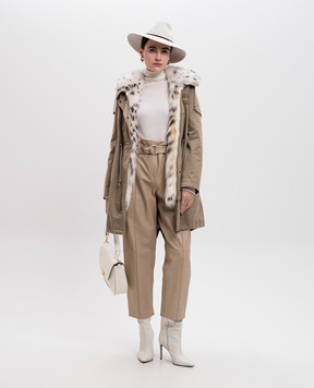 Yves Salomon Light beige leather trousers 21WYP205XXAPXX