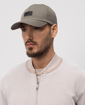 Agnona Khaki cap with logo patch AK09U3XU6020