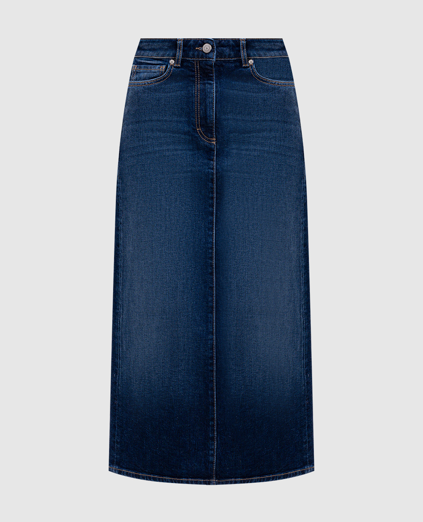 Blue denim skirt with a frayed effect Peserico