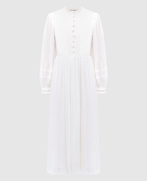 Twinset Beige midi dress with linen 251TP2063