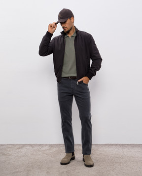 Enrico Mandelli Green wool polo shirt 2K046A5646