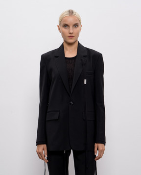 Ann Demeulemeester Elin black double-breasted wool jacket B0013157FA646