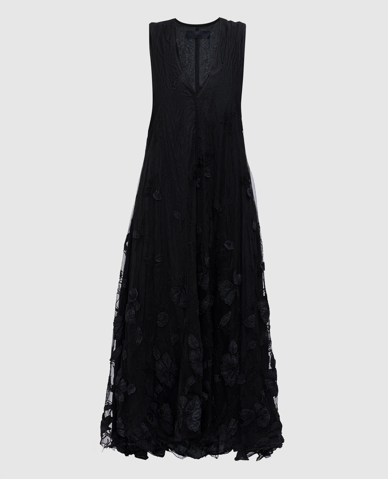 

Black midi dress with floral applique Marc Le Bihan