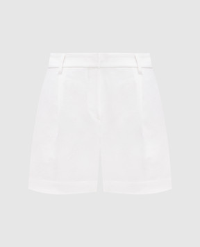Brunello Cucinelli White linen shorts with monil chain MH534P8923