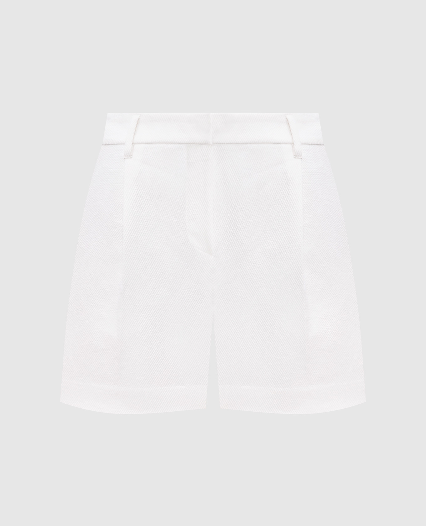 

White linen shorts with monil chain Brunello Cucinelli