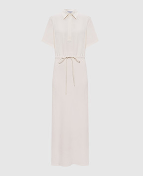 Brunello Cucinelli Beige maxi dress with linen MH126A5322