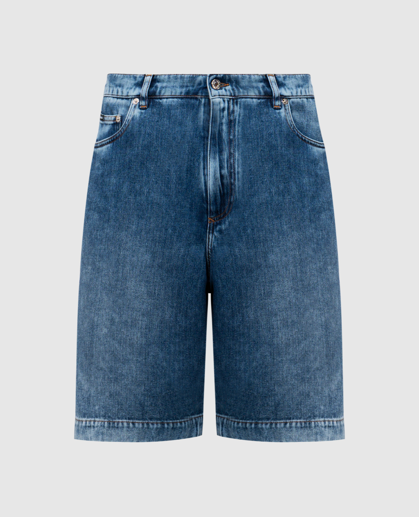 Blue denim shorts with logo Dolce&Gabbana