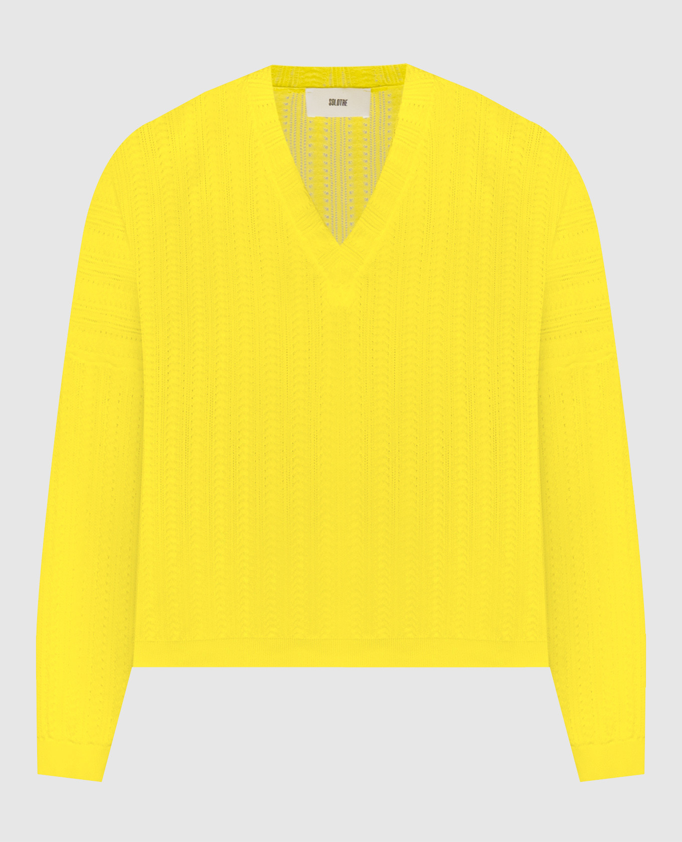 

Yellow pullover with openwork pattern Solotre
