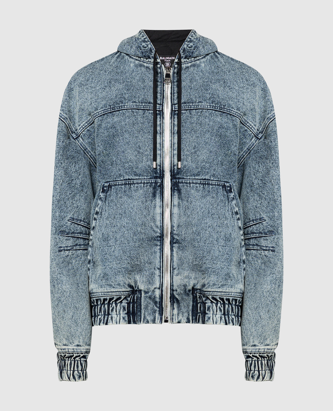 

Blue denim jacket with a hood Balmain