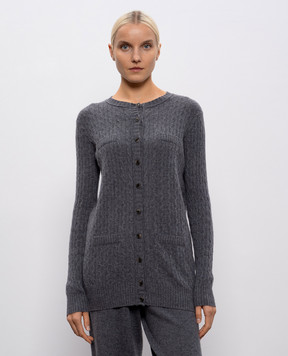 LISA YANG Inda gray cardigan with textured pattern 2025354