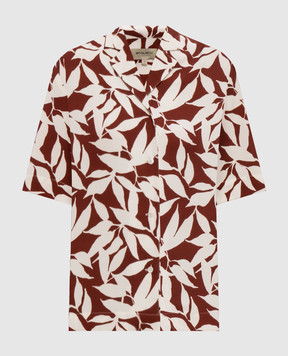 Woolrich Brown shirt with contrasting print CFWWSI0202FRUT3980