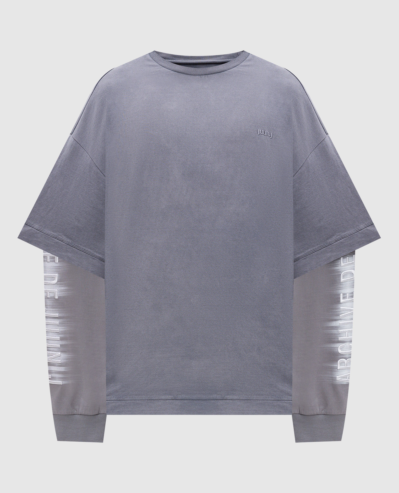 

Grey sweatshirt with textured logo embroidery Juun.j