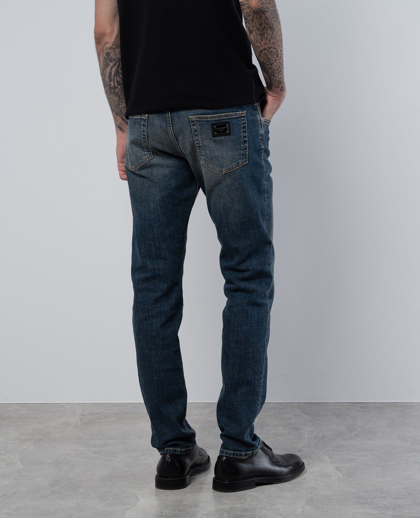 

Blue distressed jeans with logo patch Dolce&Gabbana