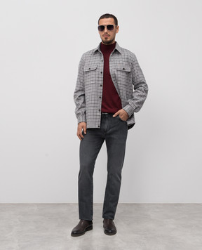 ISAIA Burgundy wool golf MG8015YP005