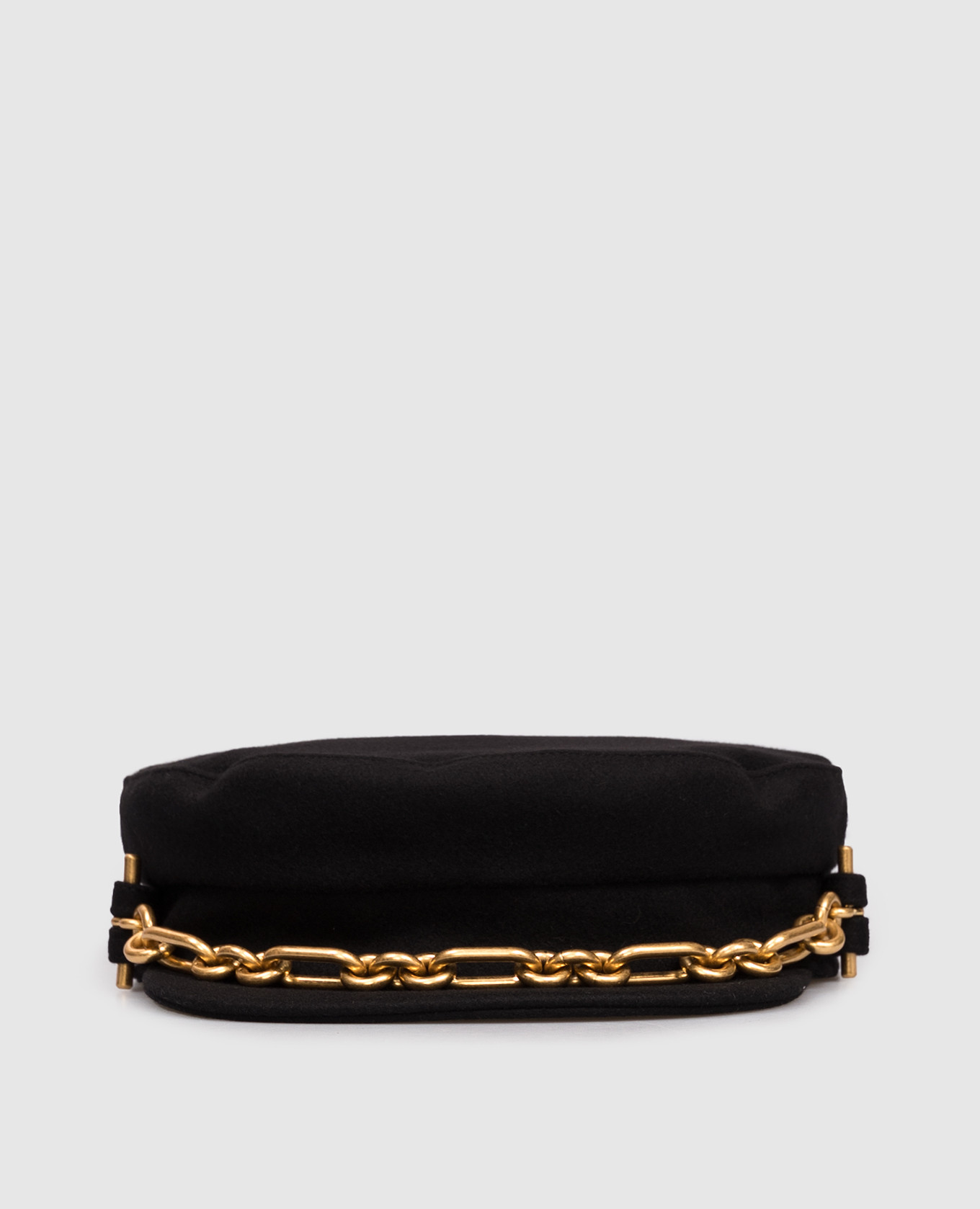 Black wool cap with chain Balmain