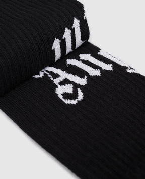 Palm Angels Black insulated socks with logo PMRA008F25FAB002
