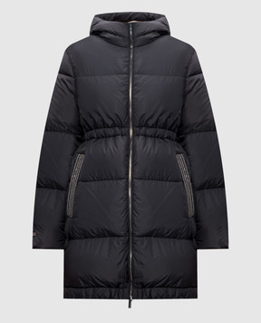 Peserico Black down jacket with monil chain S24044K6957