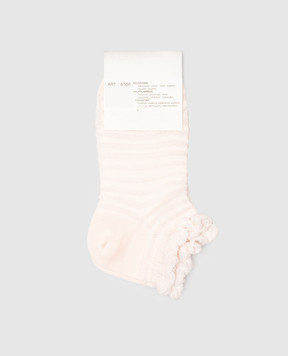 RiminiVeste Children's pink Ciocca socks in a woven pattern 4556