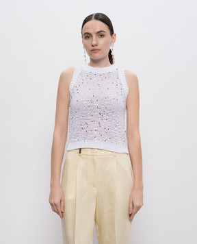 Peserico White top with sequins E98175F03B9117