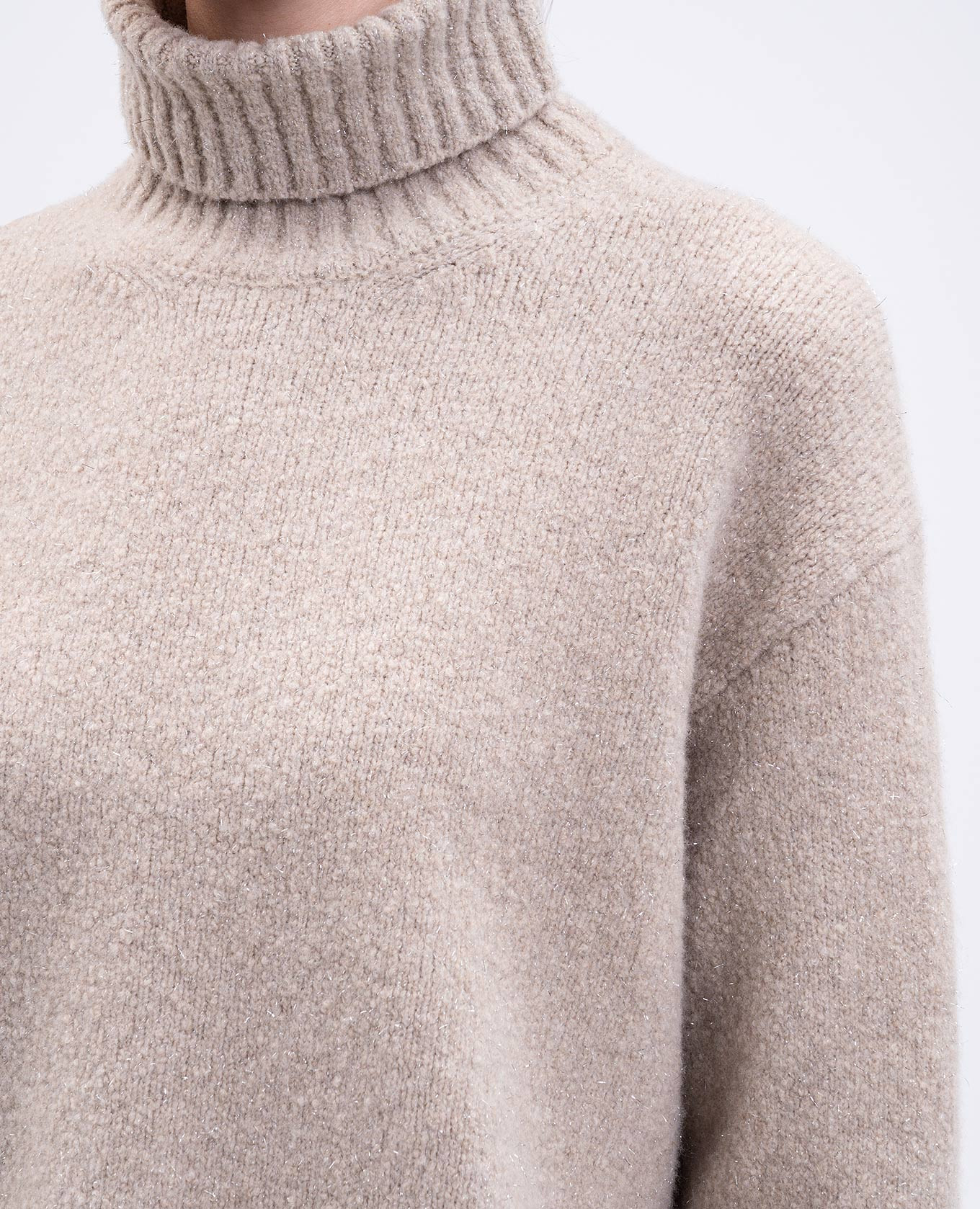 Beige wool and cashmere sweater with lurex Peserico 4