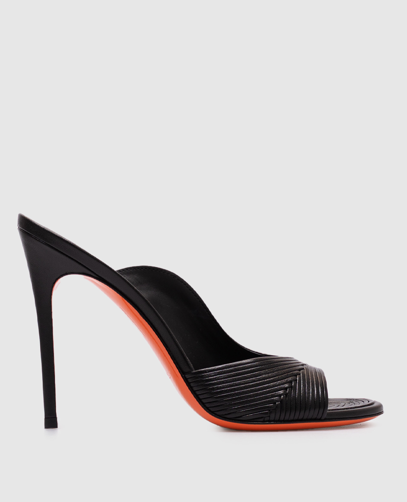 Black leather mules Santoni