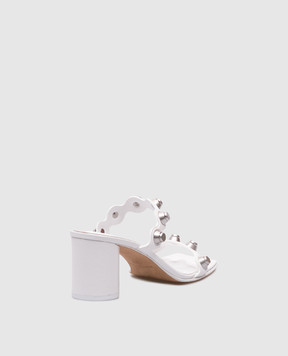 Alexander Wang Rexa white leather mules with studs 30125S012