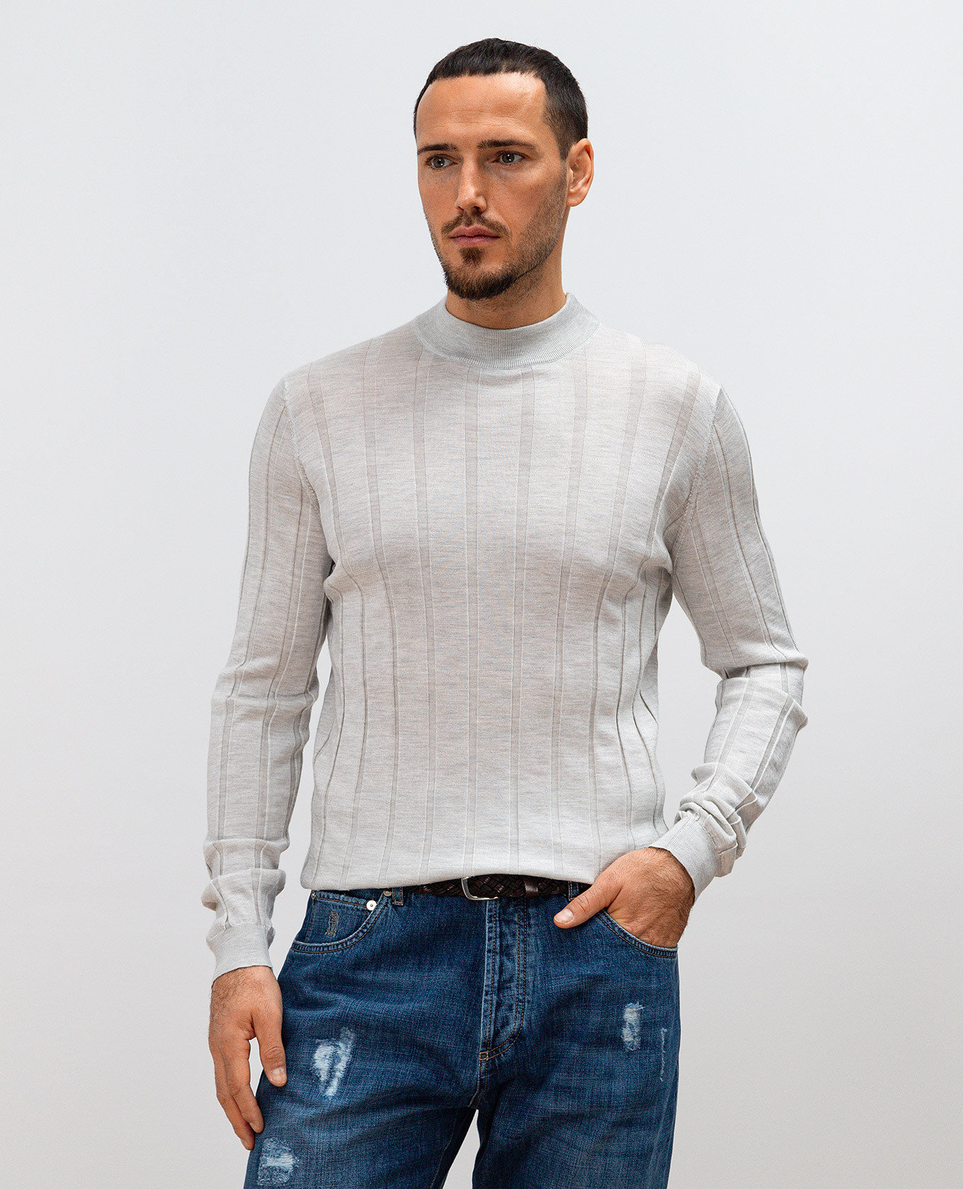 

Gray cashmere and silk jumper Brunello Cucinelli, Grey