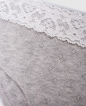 Story Loris Gray panties with patterned lace 36947