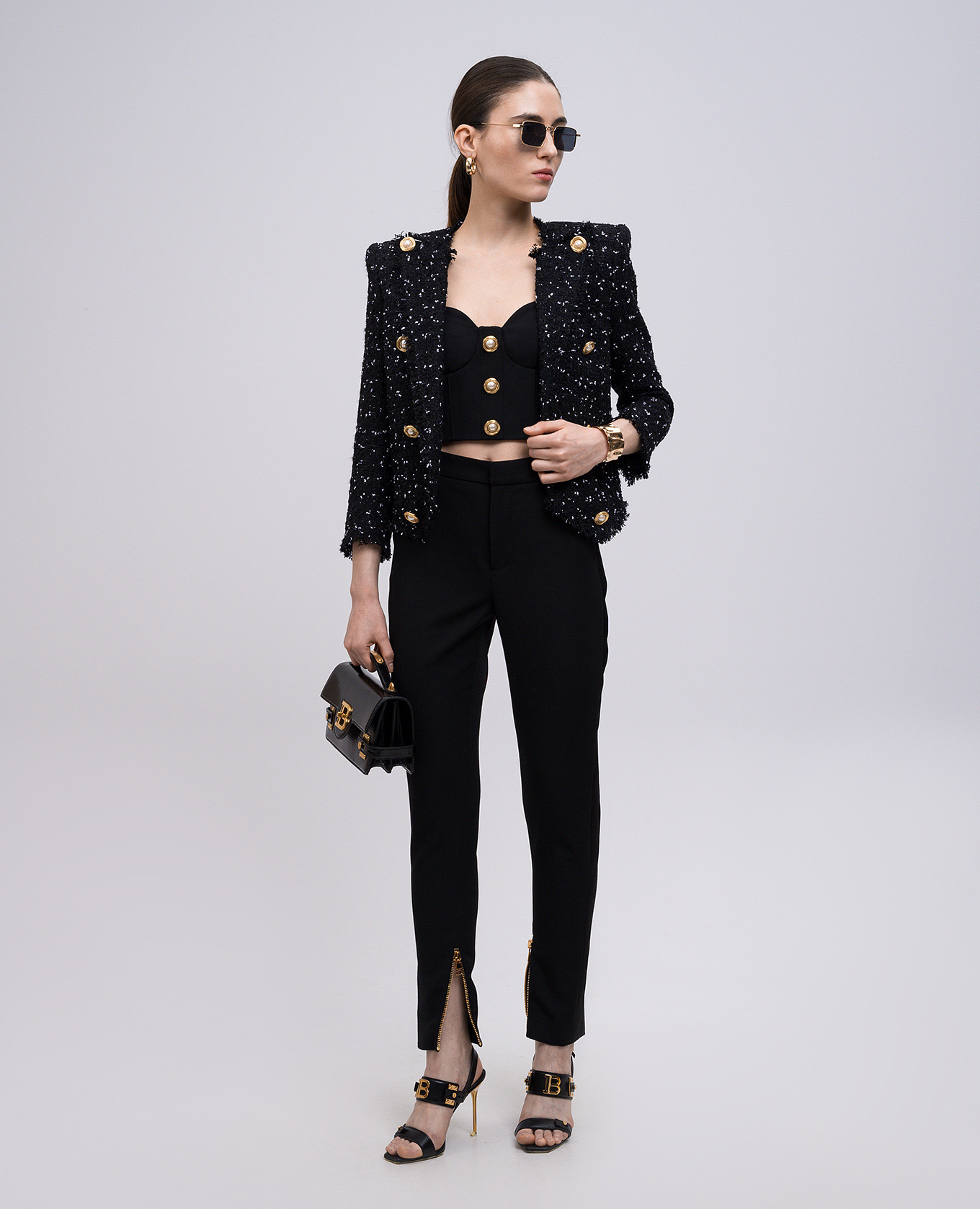 

Black wool bustier top Balmain