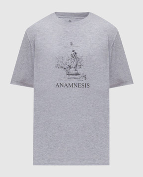 Brunello Cucinelli Grey melange printed T-shirt M0B138485
