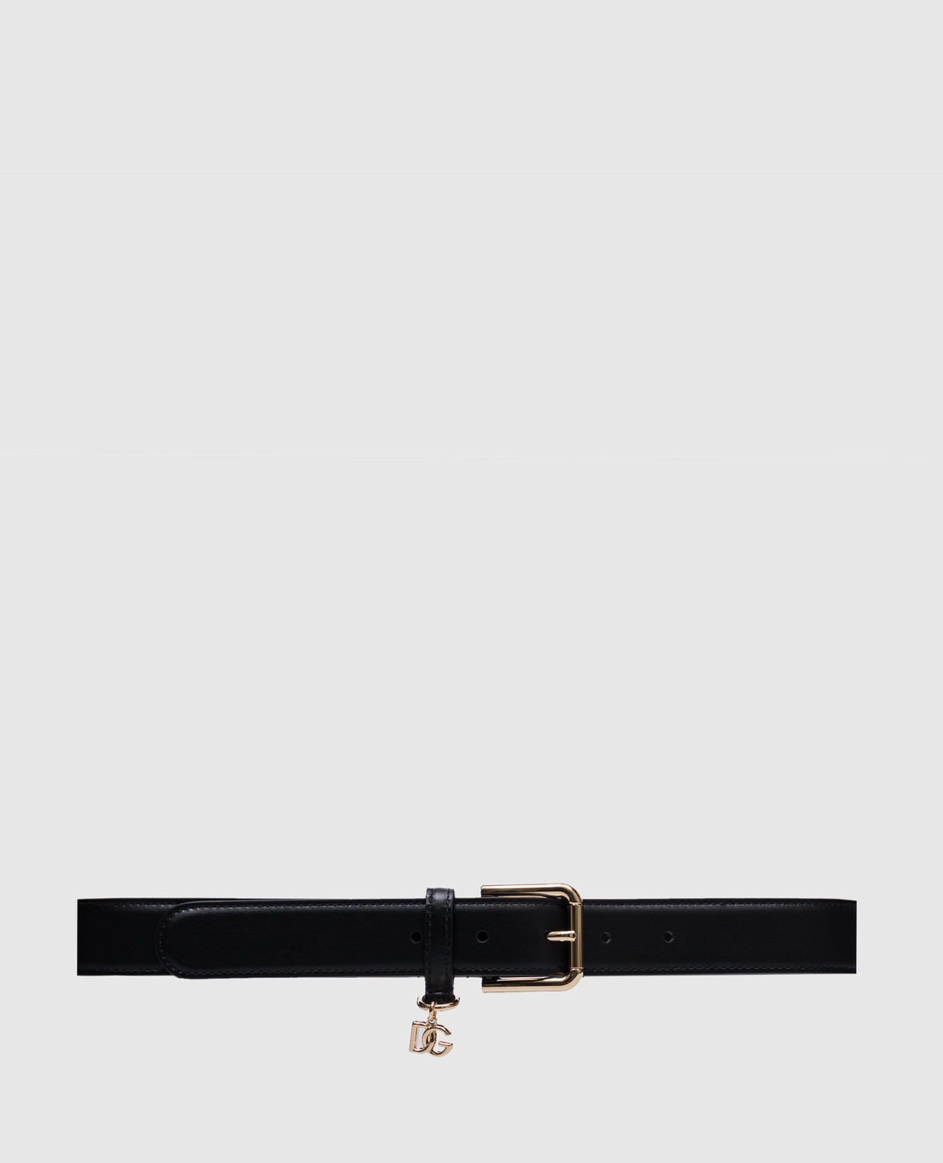 

Black leather belt with monogram logo pendant Dolce&Gabbana