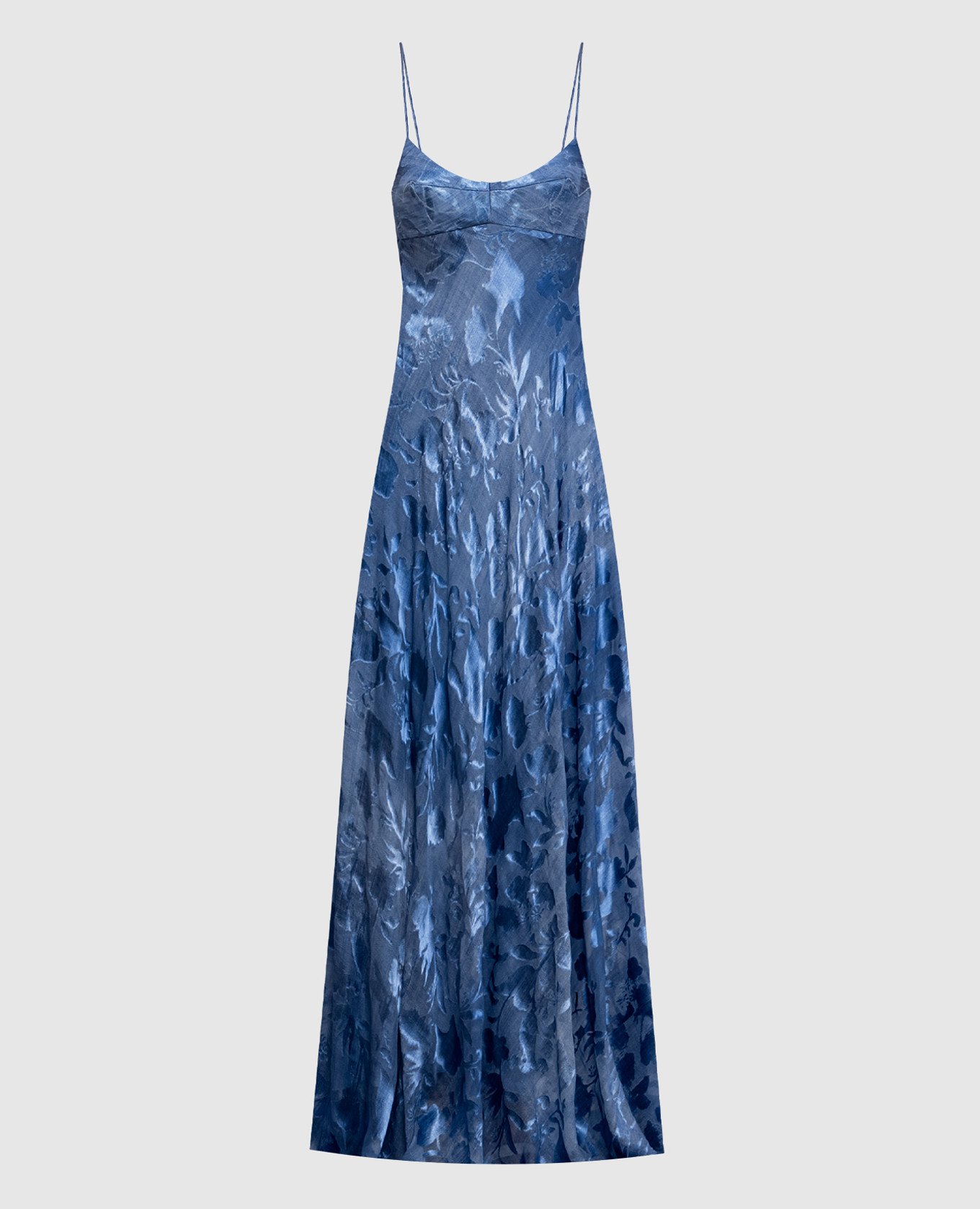 

Blue maxi dress with silk in a floral pattern Ermanno Scervino