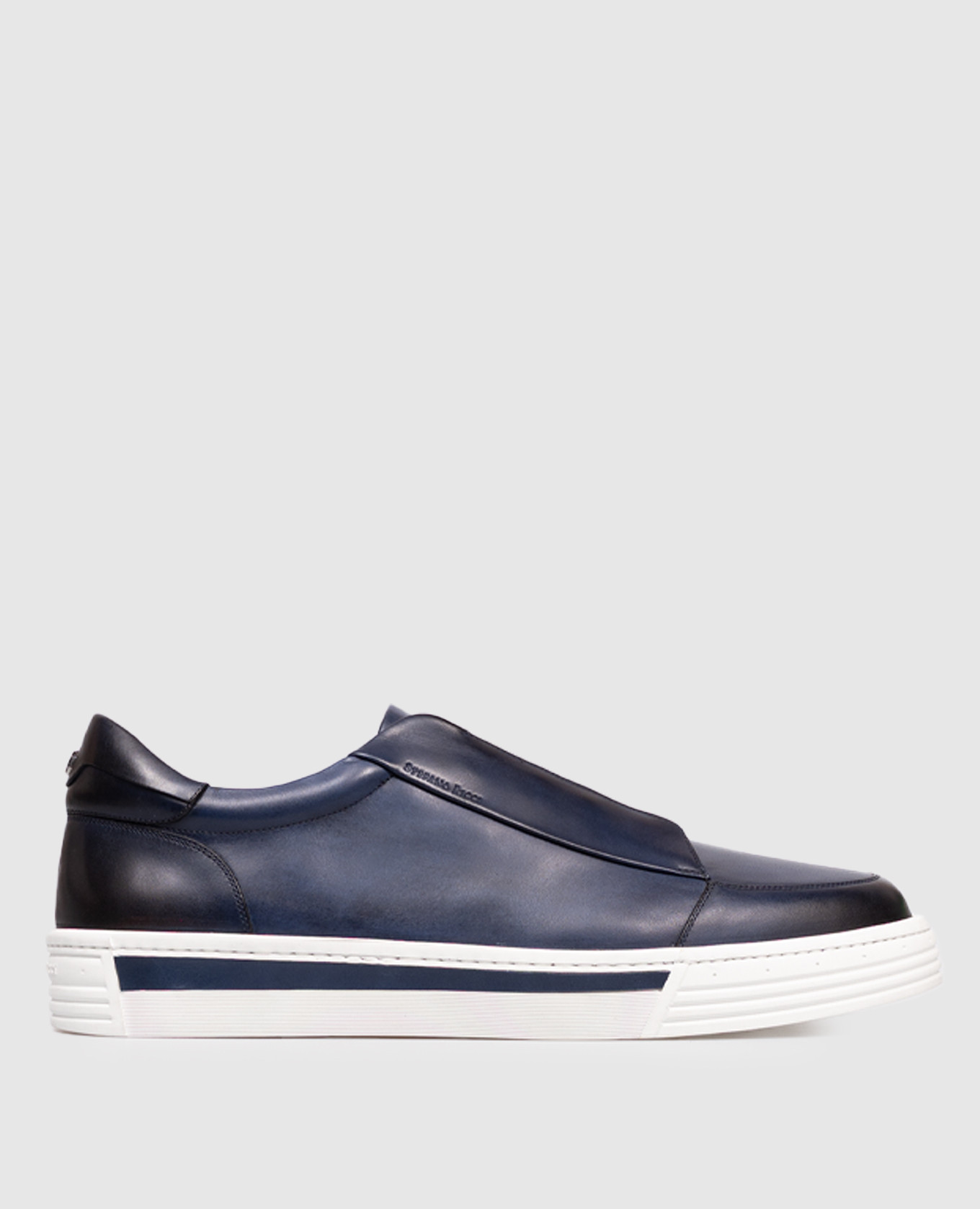 

Blue leather sneakers with logo Stefano Ricci