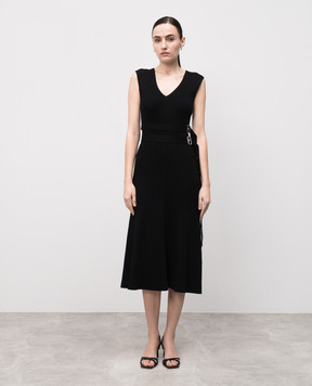 PROENZA SCHOULER Madeline black ribbed midi dress R2527249KY349
