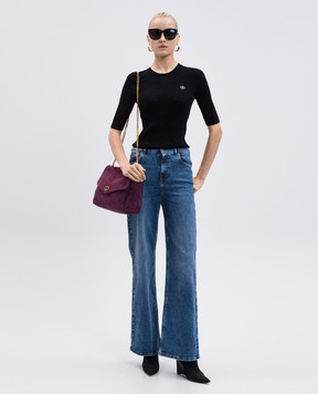 Twinset Black top with logo 252TP3240