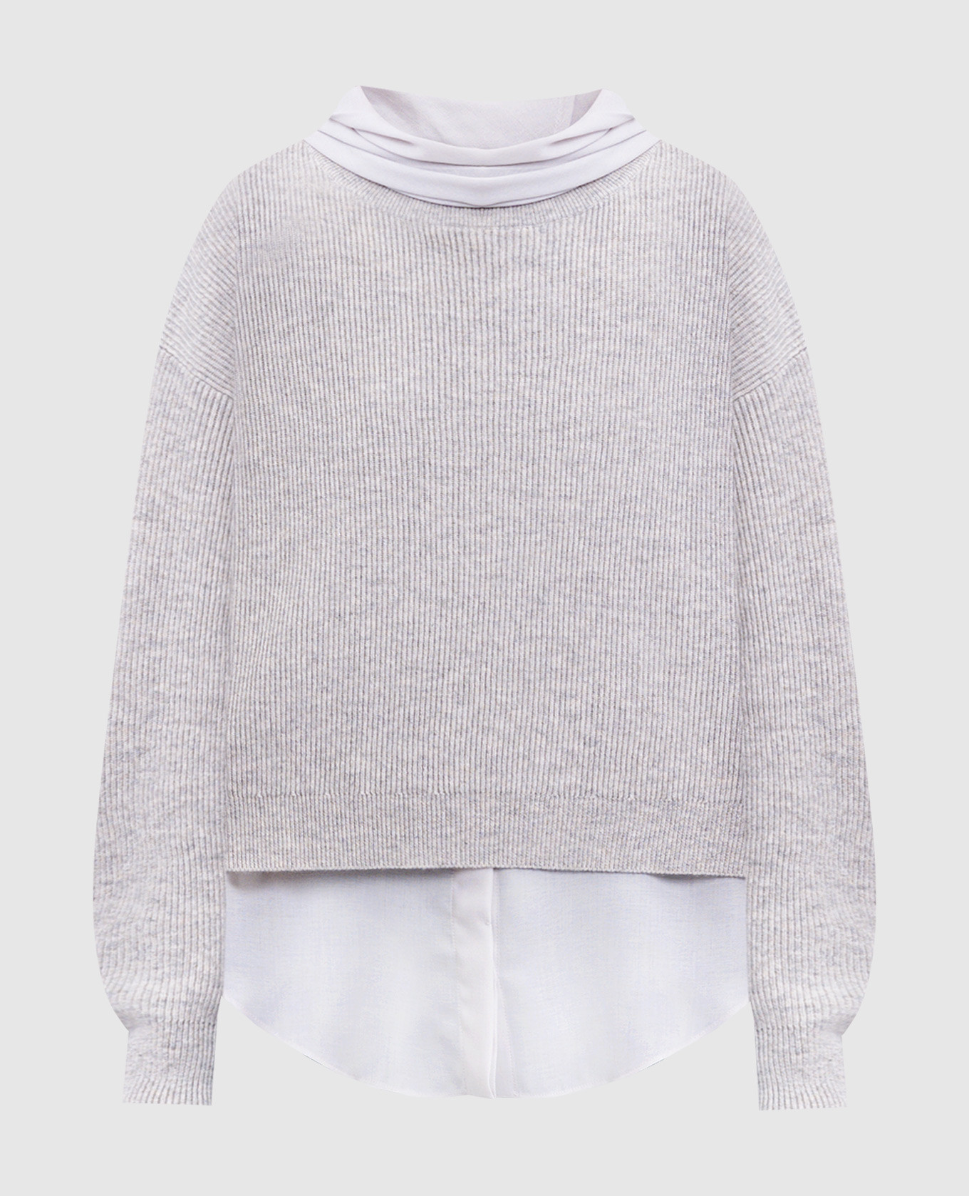 

Beige cashmere sweater with blouse Brunello Cucinelli, Grey
