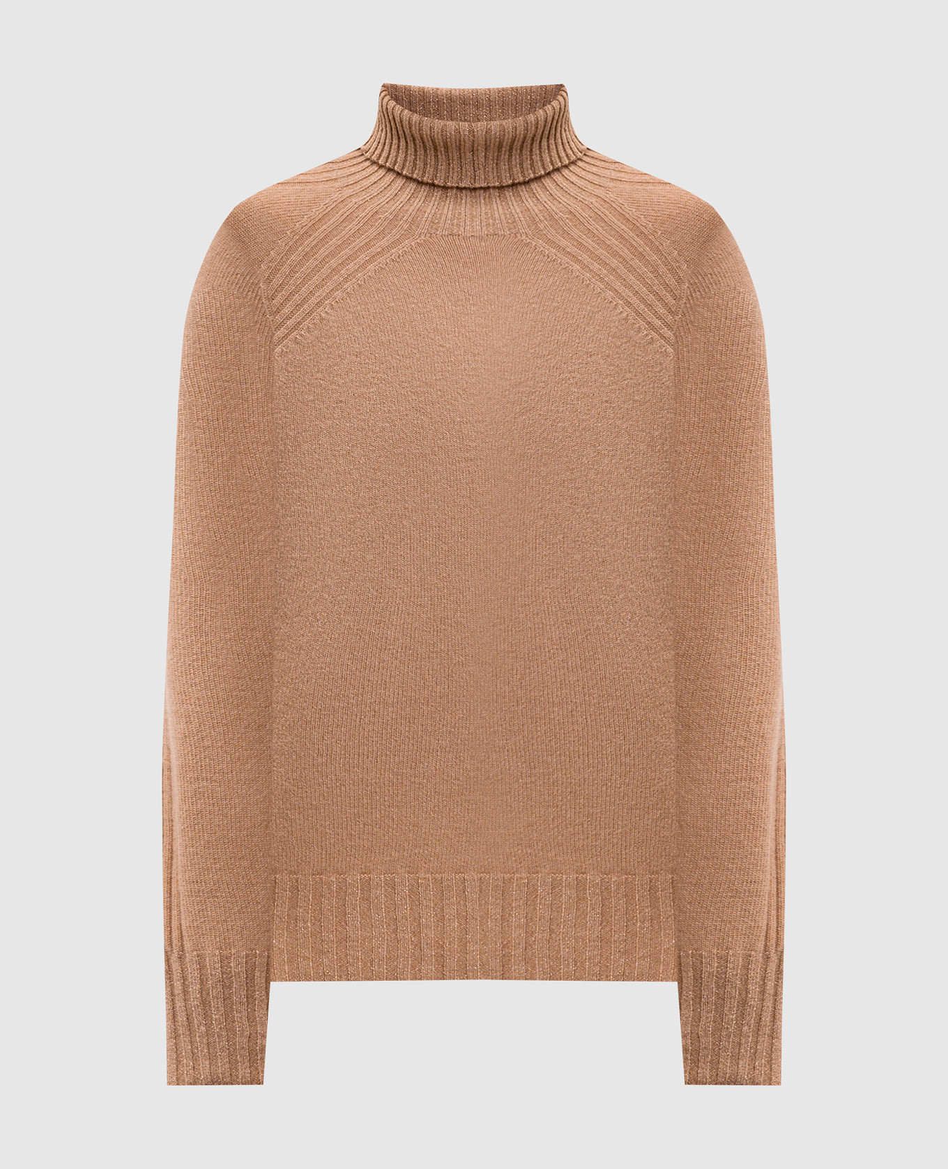Brown wool and cashmere sweater with lurex Twinset