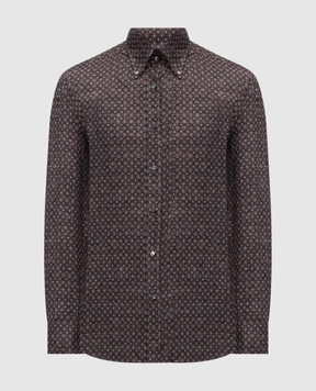 Brunello Cucinelli Brown printed shirt MM6931716