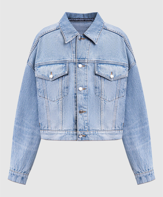 Alexander Wang - Blue denim jacket with logo patch 4DC3252777