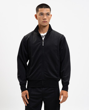 Palm Angels Black sports jacket with logo print PMBD089C99FAB001