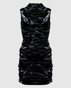 Alexander McQueen Black mini dress with drape 808396QLADT