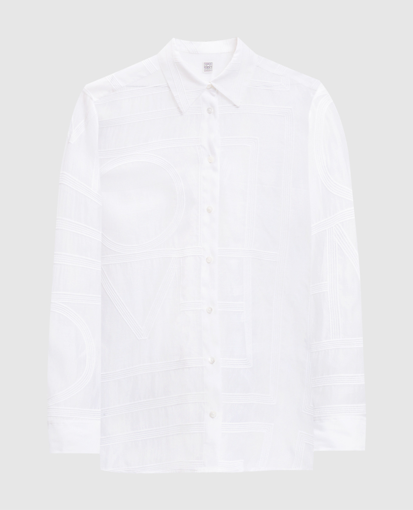 

White silk blouse with logo embroidery Toteme