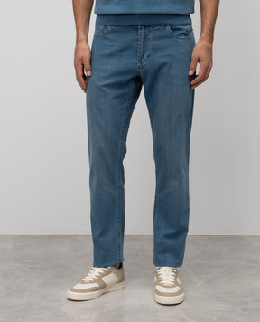 Enrico Mandelli Blue jeans with a worn effect 0MIAMI5706
